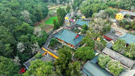 浙江台州国清寺天台山寺庙航拍