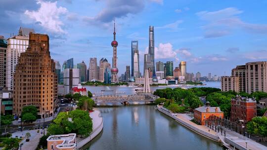 上海航拍合集视频素材模板下载