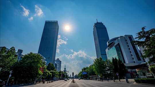 保定合集 火车站城市街道高楼日光景象
