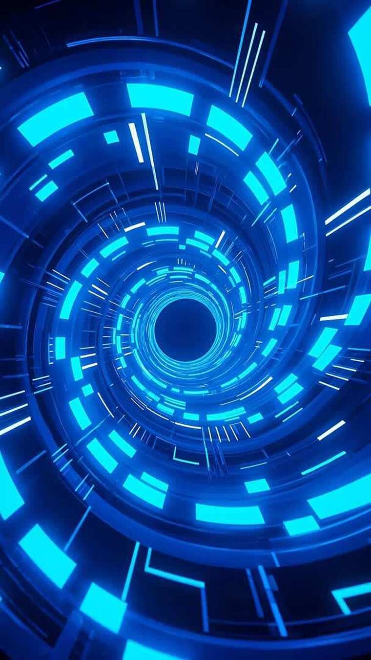 蓝色科技感隧道穿梭背景
