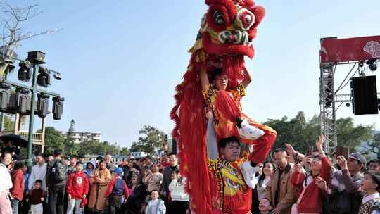 新年活动舞狮表演庆祝新年