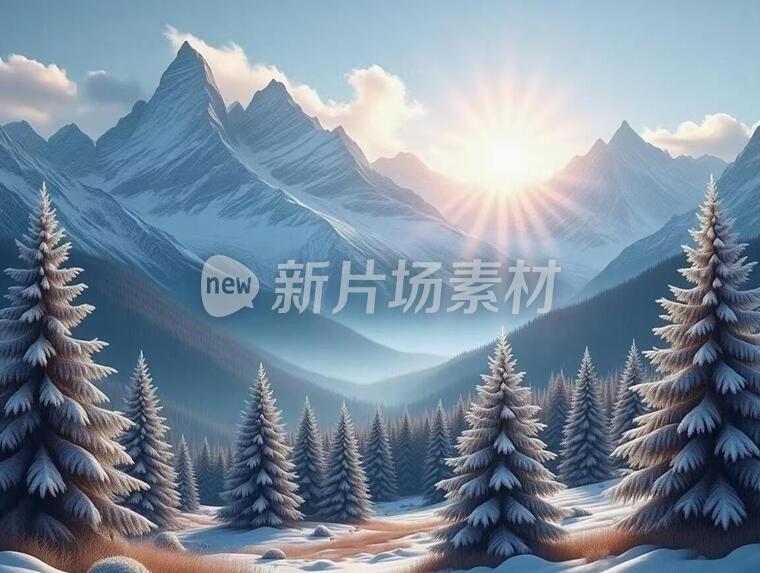 一张有雪山有树的图片8