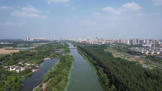 江苏宿迁城市建设绿化植物航拍