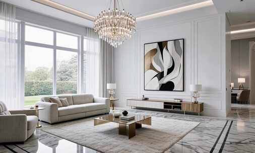 现代简约风格客厅室内场景