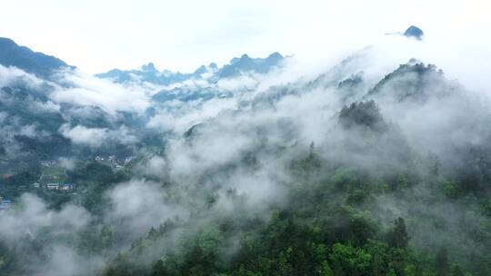 航拍山区森林云雾延时4k素材视频素材模板下载