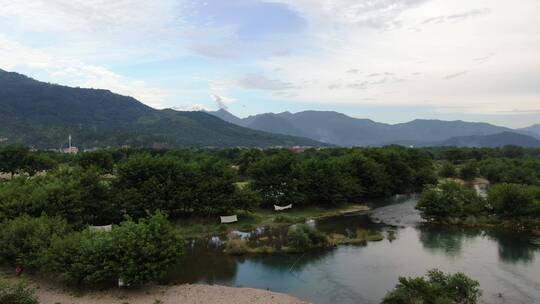 楠溪江/自然岛/风景/水面/露营