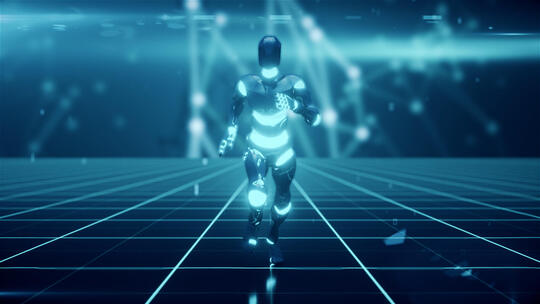 科技机器人奔跑片头模板