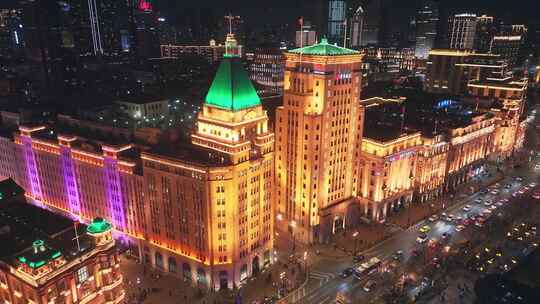 上海 外滩夜景  历史建筑