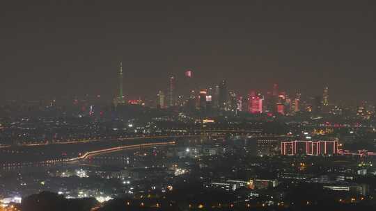 广州海珠区夜景航拍视频素材模板下载