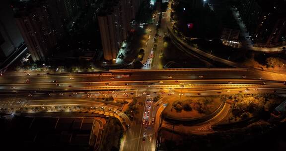 广州城市夜景交通