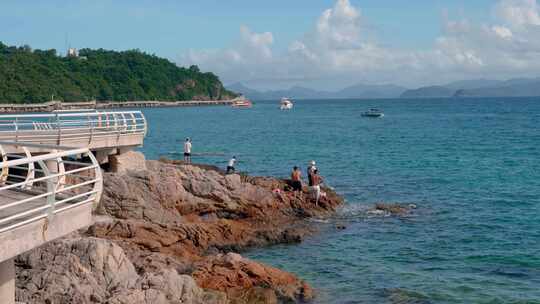 深圳小梅沙旅游景点美丽的海滨栈道背仔角