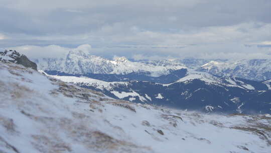冬季阿尔卑斯山全景