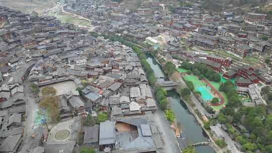 千户苗寨 少数民族建筑视频素材模板下载