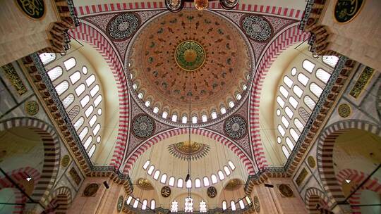 空旷的清真寺祈祷大厅视频素材模板下载