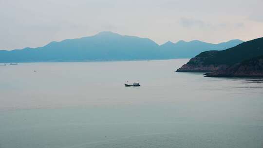 舟山 大青山 山  海  山路 船