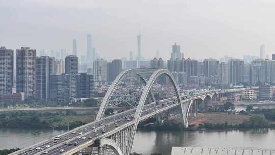 番禺区拍广州珠江新城天际线视频素材模板下载