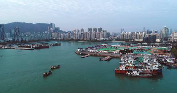 深圳湾海港渔民码头航拍