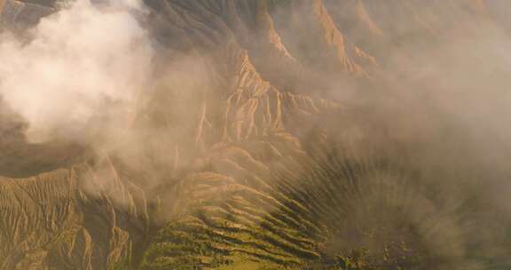 航拍印尼Bromo火山