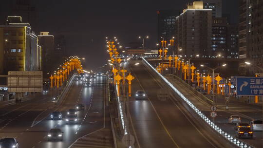 过年喜庆氛围 新年繁华夜景 热闹过年