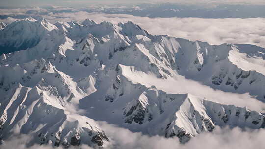 震撼雪山风景航拍