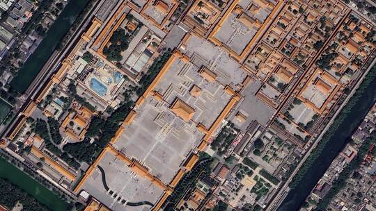 北京故宫卫星视角俯视