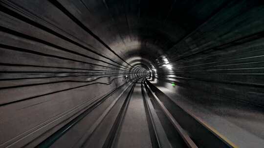 中国地铁隧道司机视角穿梭