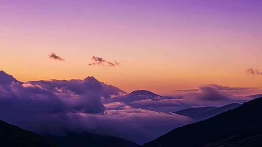 云海云层日落自然风景航拍云海日出云延时