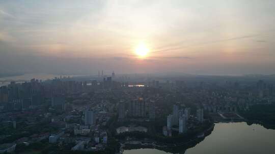 江西九江日出九江大景航拍