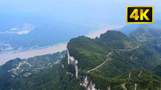 4K长江三峡宜昌西陵峡黄牛岩航拍