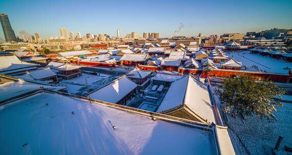 悟2x7航拍沈阳故宫雪景