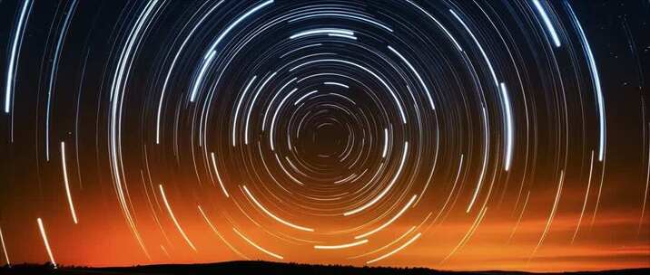 星轨夜空延时画面