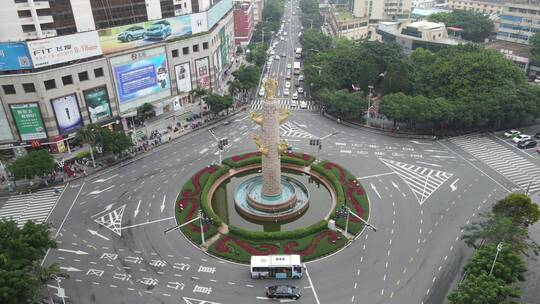 航拍福建泉州城市地标自由女神