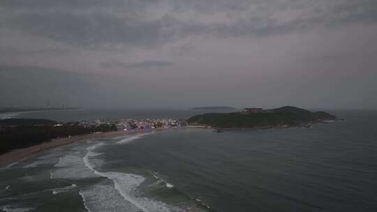 三亚皇后湾沙滩航拍