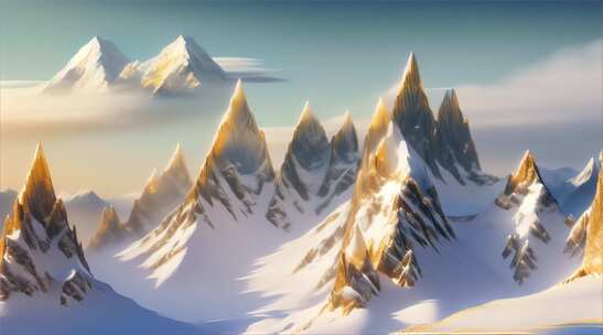 AIGC素材 雪山山峰自然风景