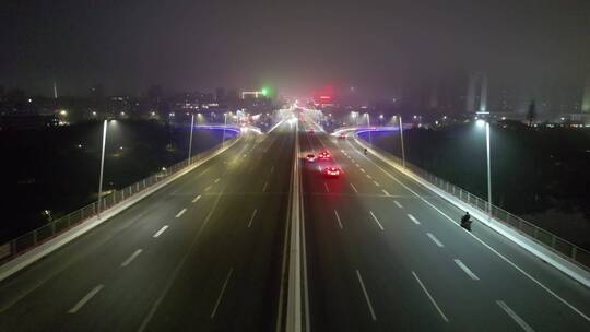 湛江雾天夜景片段