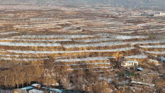 航拍雪景 唯美冬日空镜 立冬 冬至节气