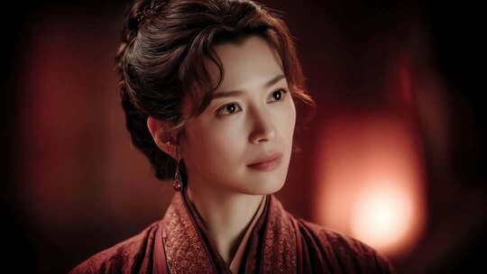 唐朝男子山巅静思眺望远方