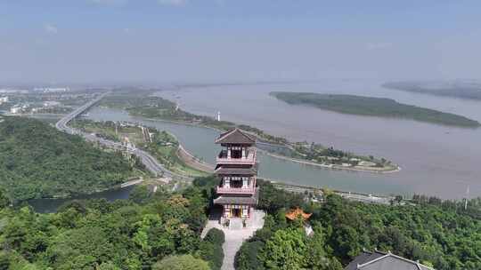 湖北鄂州西山4A景区武昌阁航拍