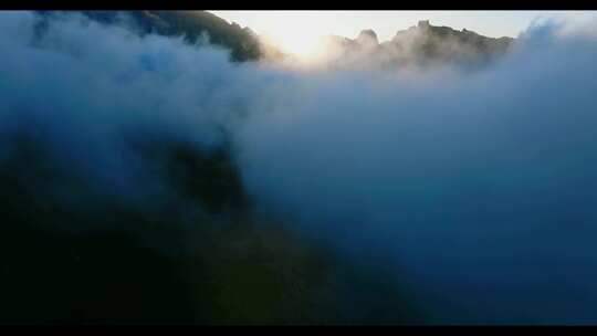 航拍山川雨雾 云海