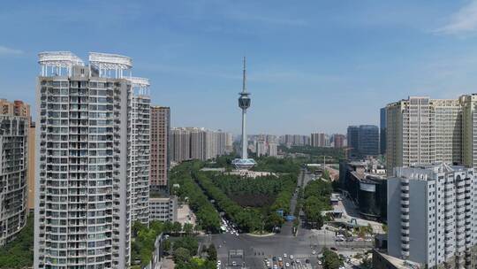 西安电视塔旅游城市地标建筑航拍2