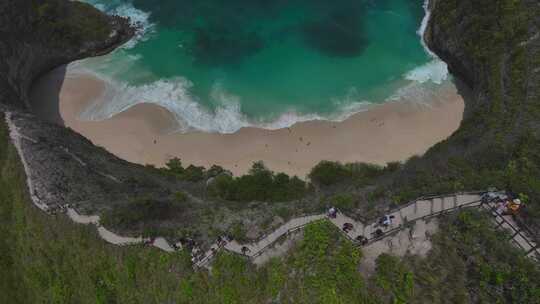 HDR印尼佩尼达岛精灵坠崖海滨自然风光