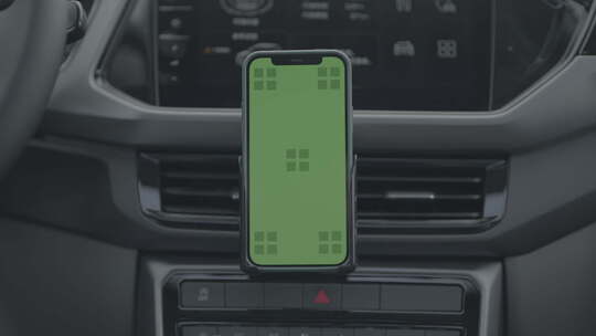 开车车内手机视频通话绿幕绿屏抠像素材