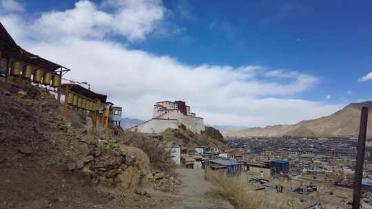 西藏日喀则江孜古堡大气延时摄影
