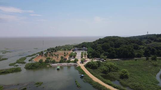 航拍湖南岳阳洞庭湖君山岛5A景区