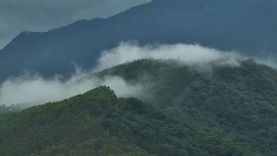 航拍福州闽清云溪漫谷山林云雾风光