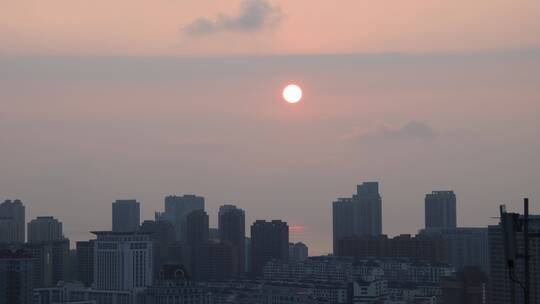 威海高区西海岸楼群落日延时