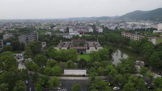 航拍湖南湘乡市东山书院