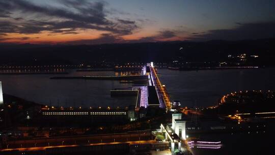 航拍武汉城市夜景