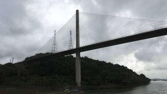 巴拿马百年大桥天际线景观视频素材模板下载
