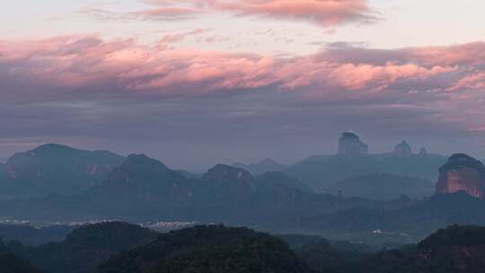 航拍韶关丹霞山晨韵